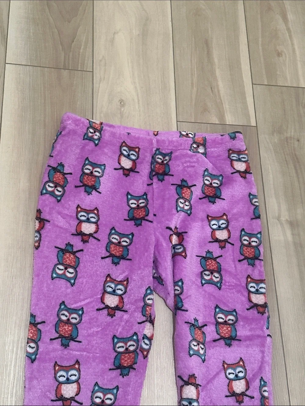 wonder nation Brand Purple Plush Owl Pajama Bottoms Girls Size XL 14 16